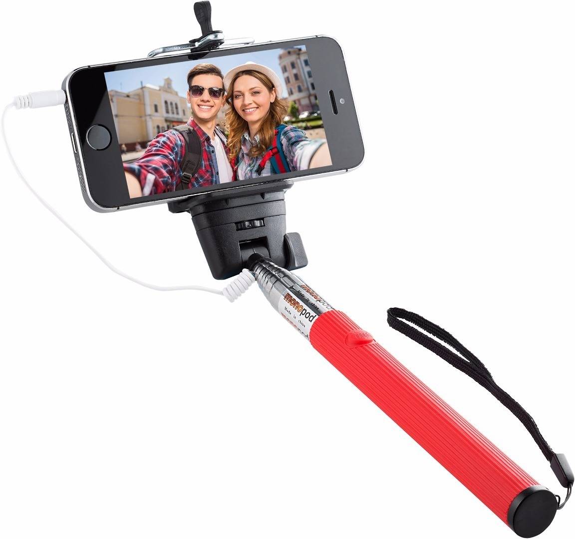 Knox Gear Wired Selfie Stick (Red)
