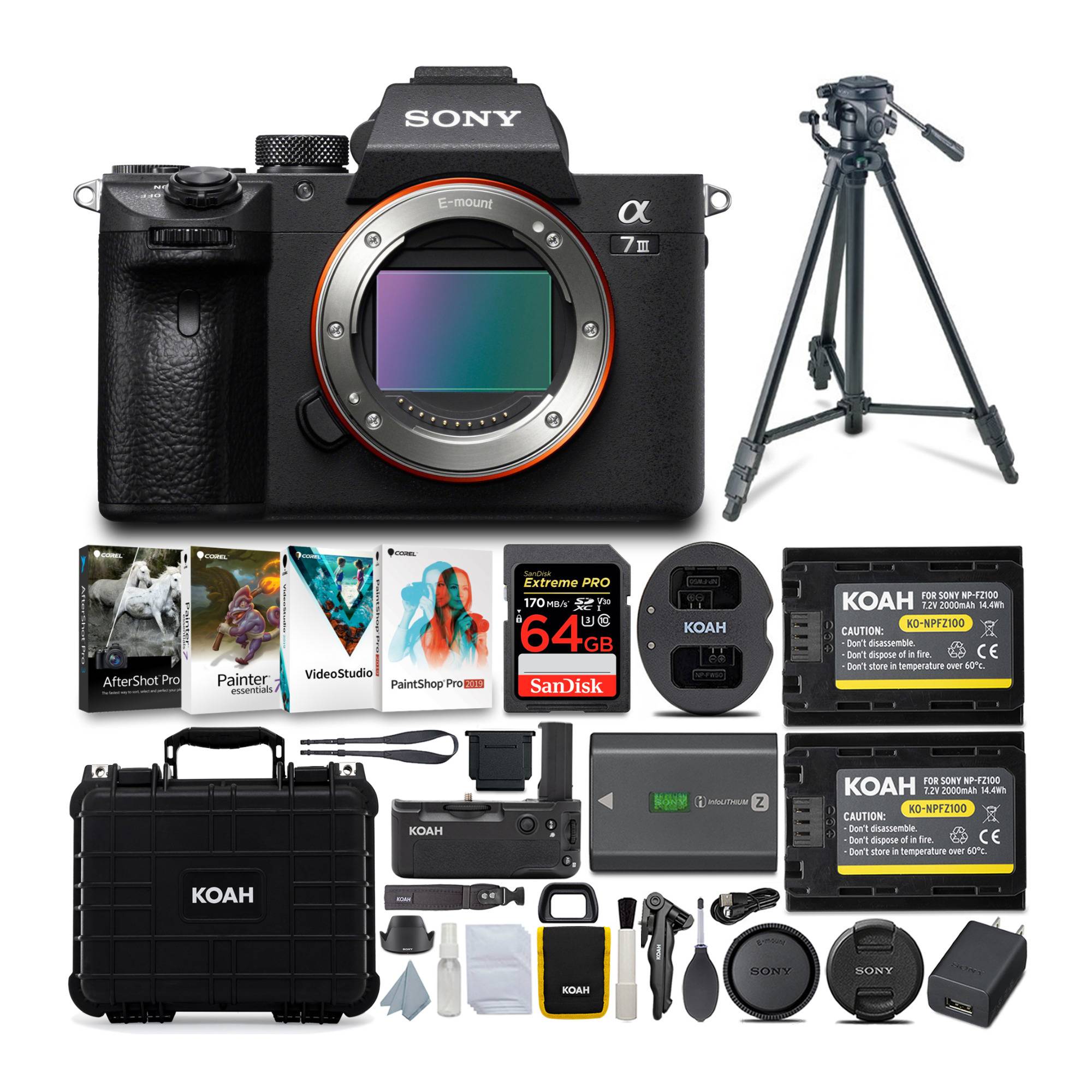 Sony Alpha a7 III 24.2MP Full-Frame Mirrorless Digital Camera (Body Only) with Accessory Bundle