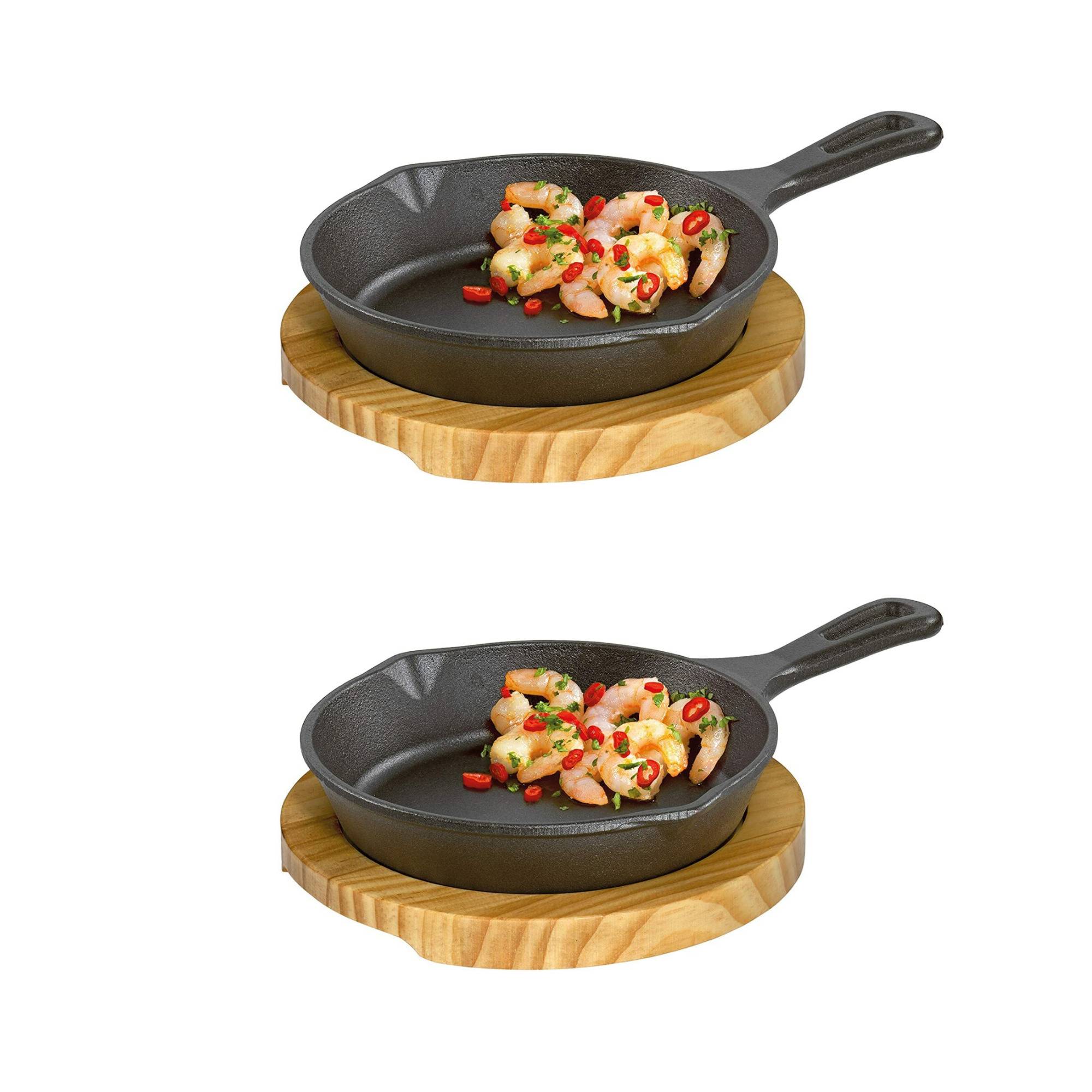 Kuechenprofi Serving Pan Round With Wooden Board (2 pack)