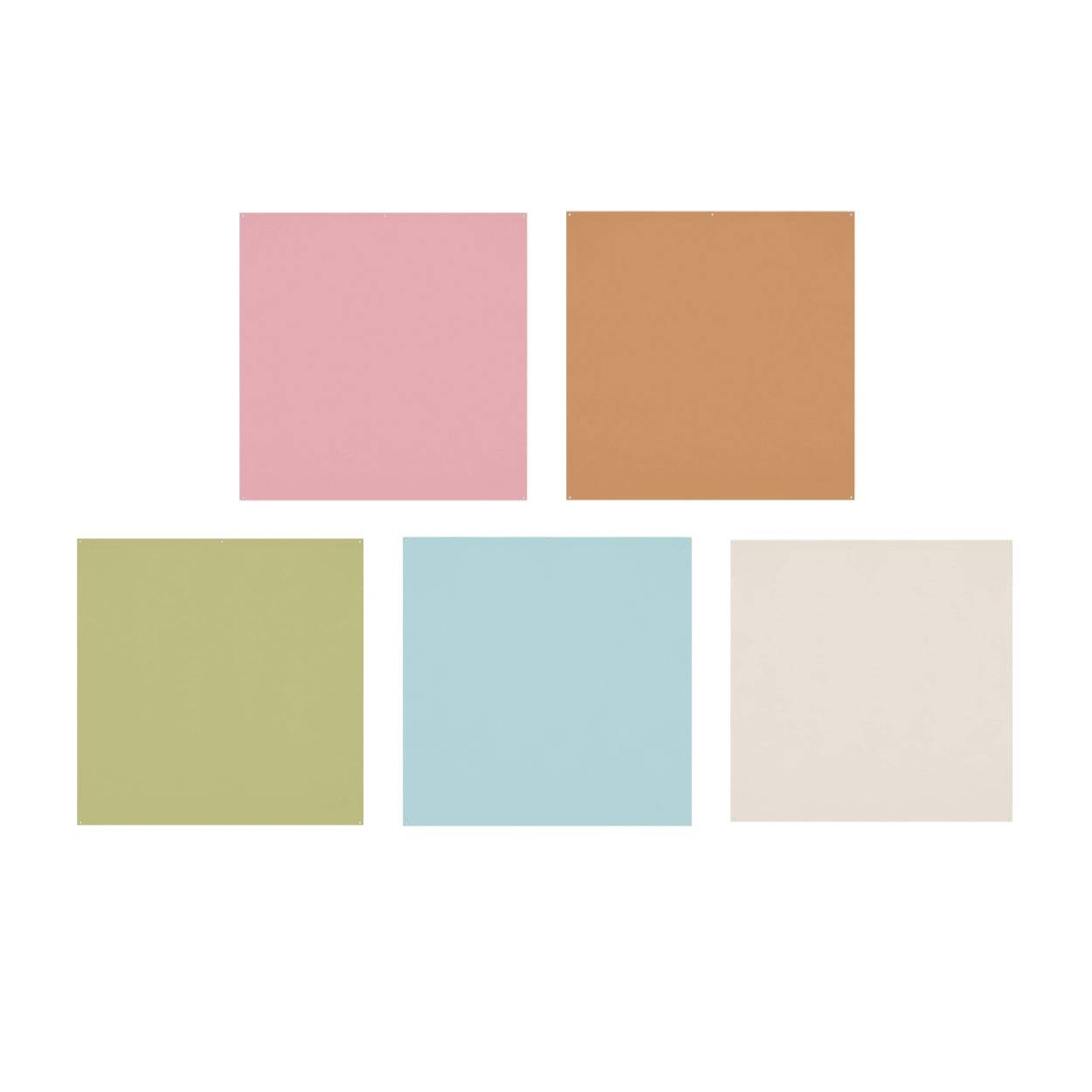 Westcott 8' x 8' Photo Backdrops 5-Pack Colors (Brown, White, Blue, Green, Pink)