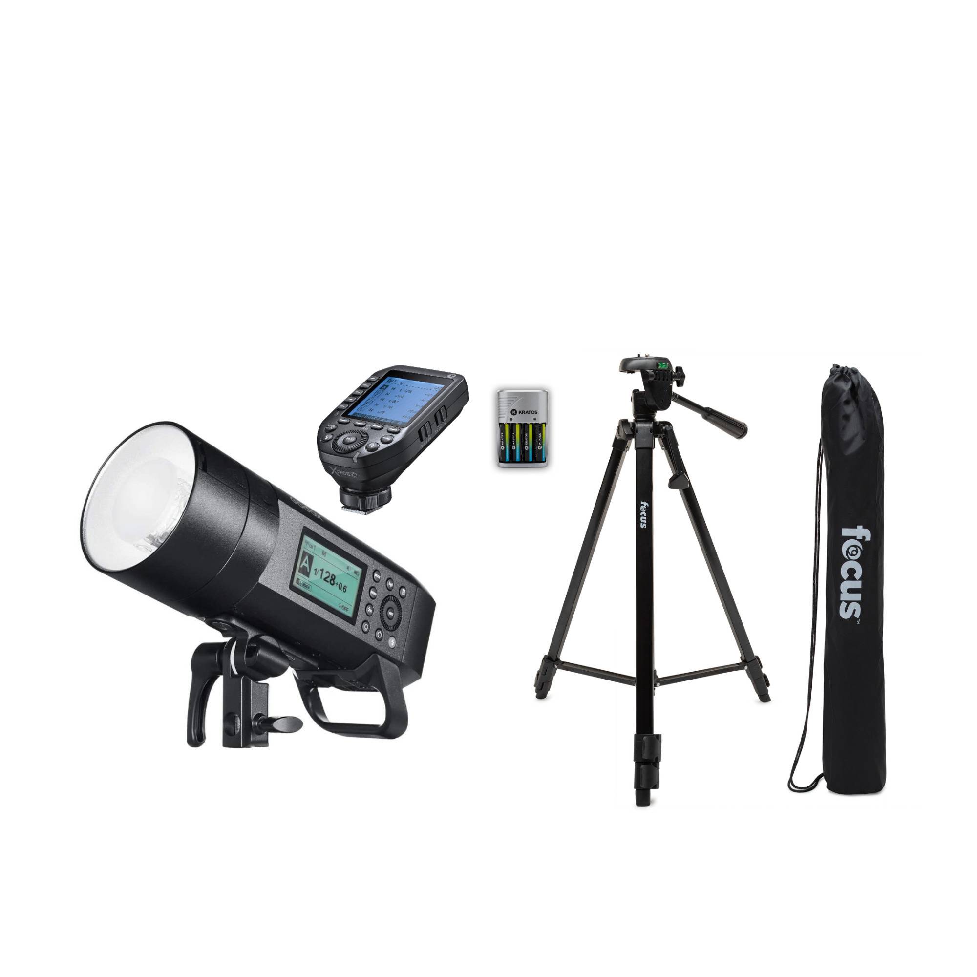 Godox AD400Pro Witstro All-In-One Outdoor Flash w/Wireless Flash Trigger and Tripod Stand Bundle