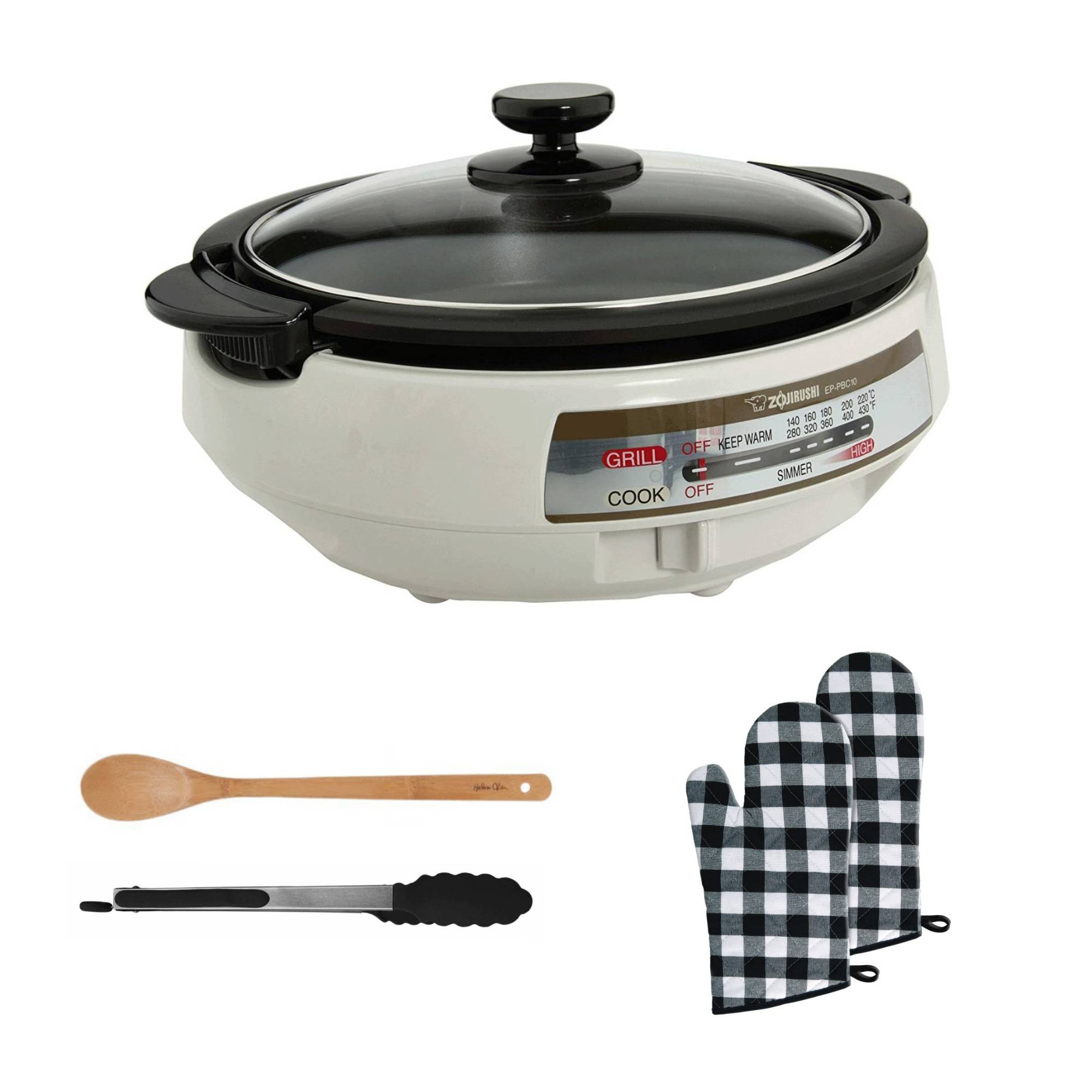 Zojirushi EP-PBC10 Gourmet d'Expert Electric Skillet Bundle with Accessory