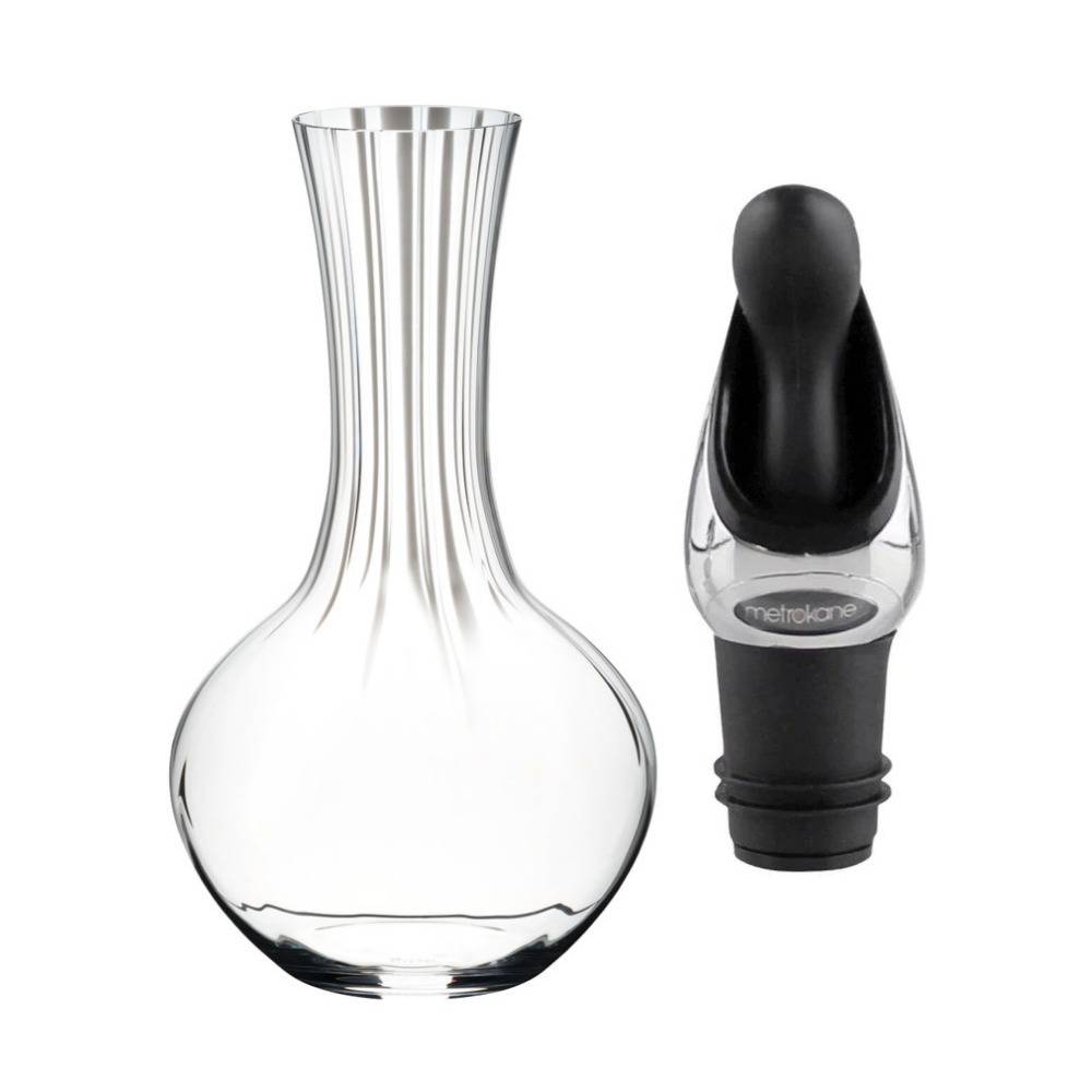 Riedel Performance Wine Decanter (36 oz) and Wine Pourer with Stopper