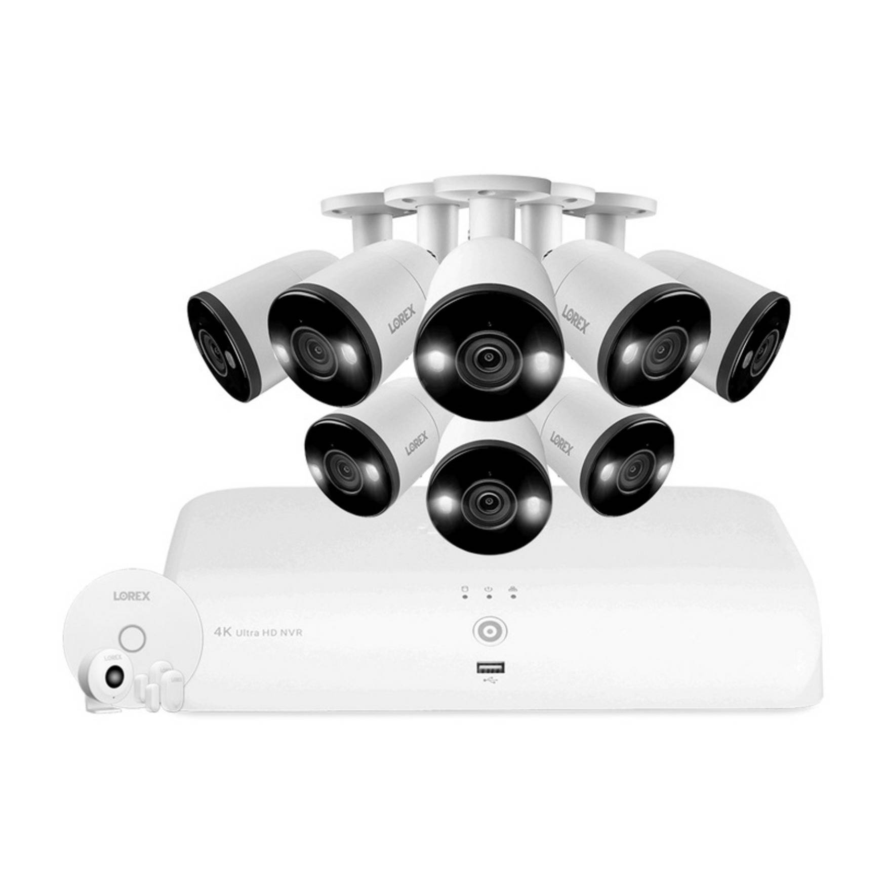 Lorex 4K 8 Camera Capable Smart Deterrence Wired NVR Security System with Fusion Capabilities
