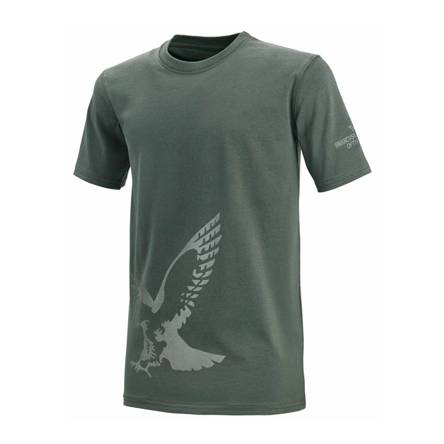 Swarovski Optik T-Shirt with Large Hawk Graphic (XL, Green)