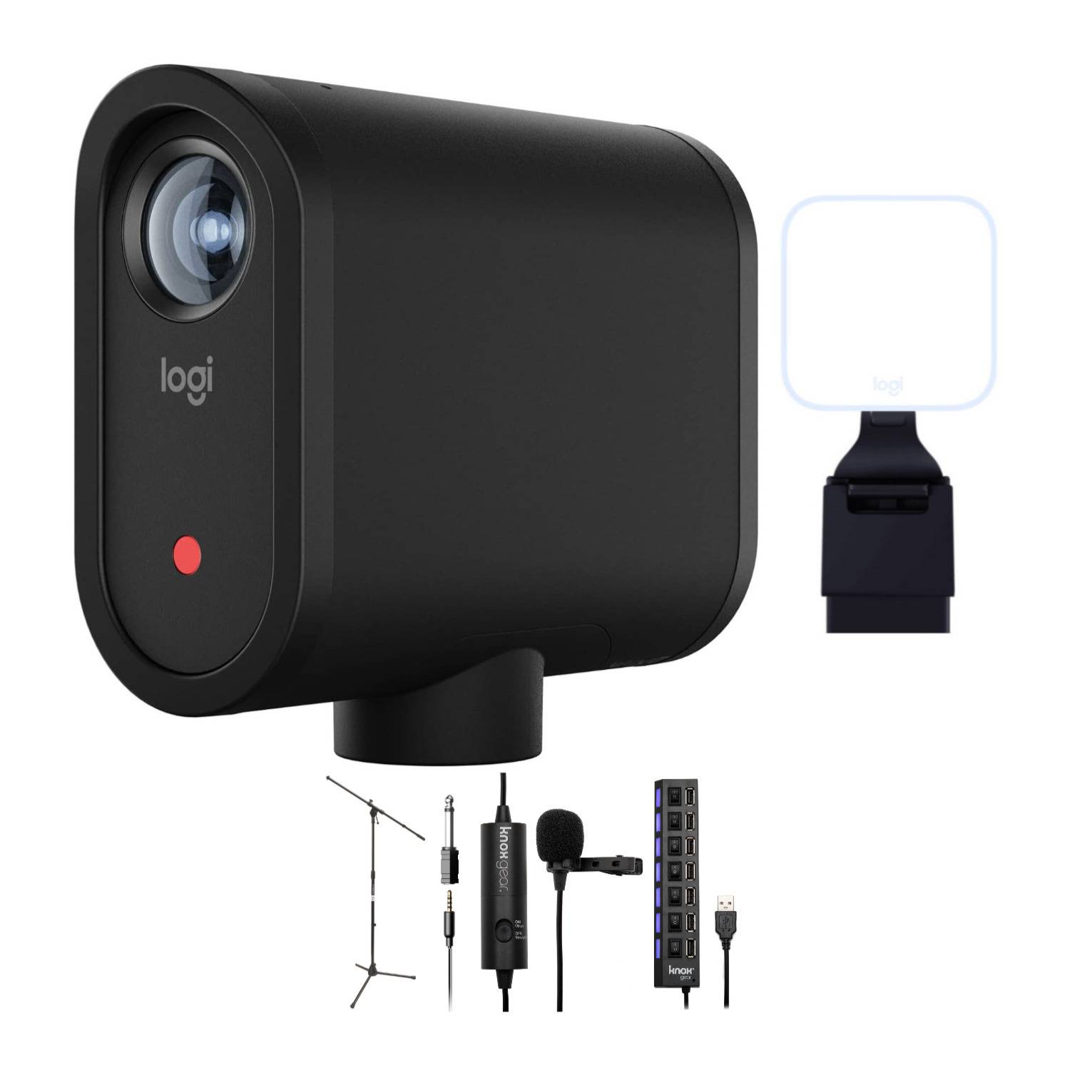 Logitech Mevo Start Live Streaming Camera with Litra Glow Streaming Light and Microphone Bundle