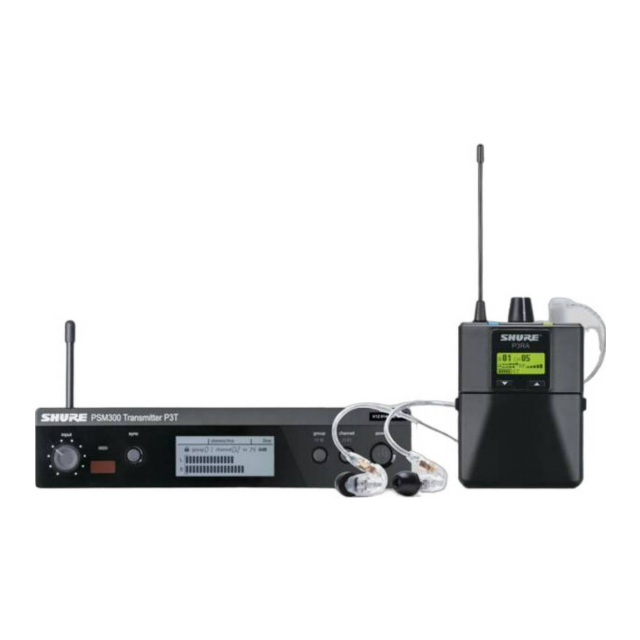 Shure P3TRA215CL PSM300 Wireless In-Ear Monitor System with SE215-CL Earphones and H20 Band