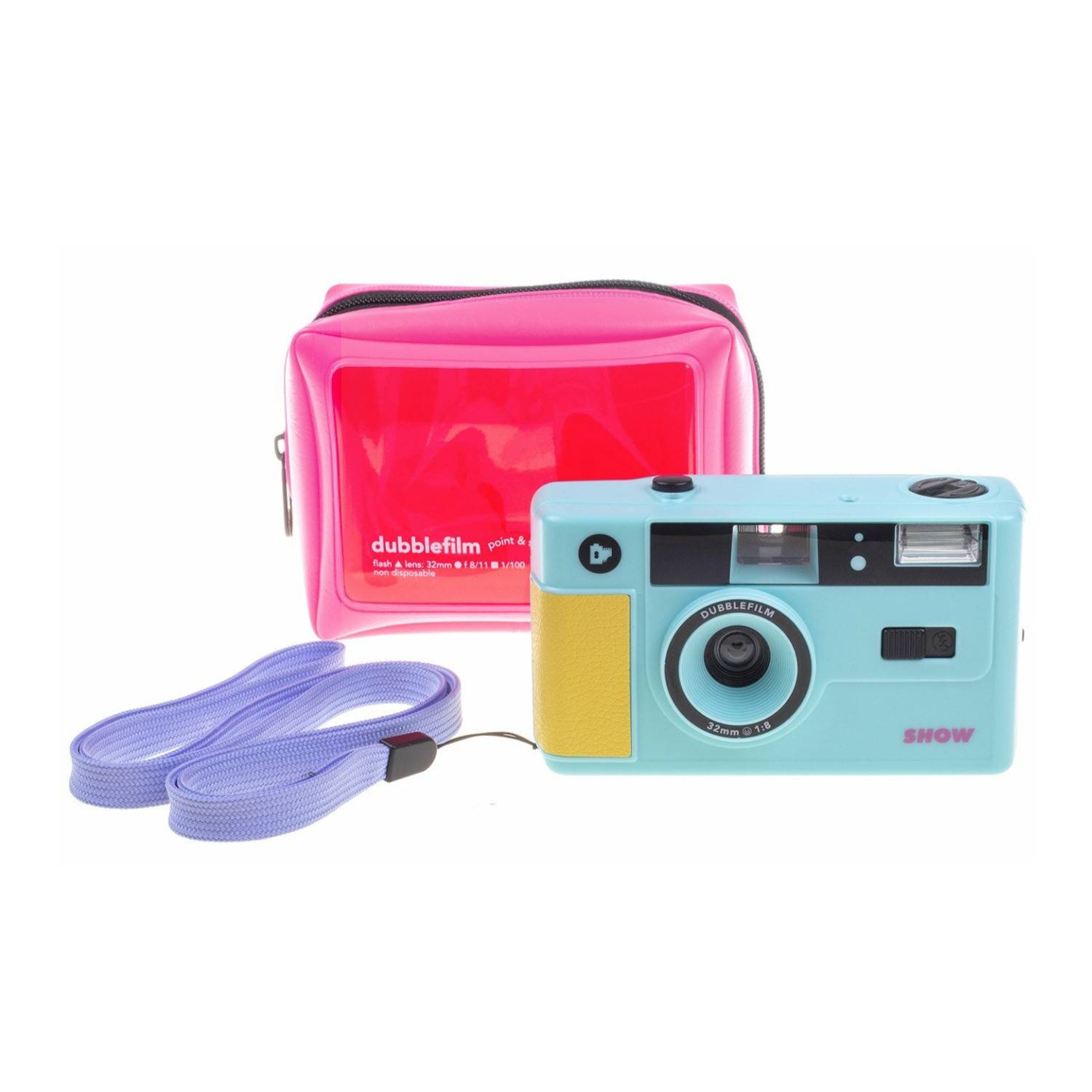 dubblefilm SHOW Reusable 35mm Film Camera with Flash (Turquoise)