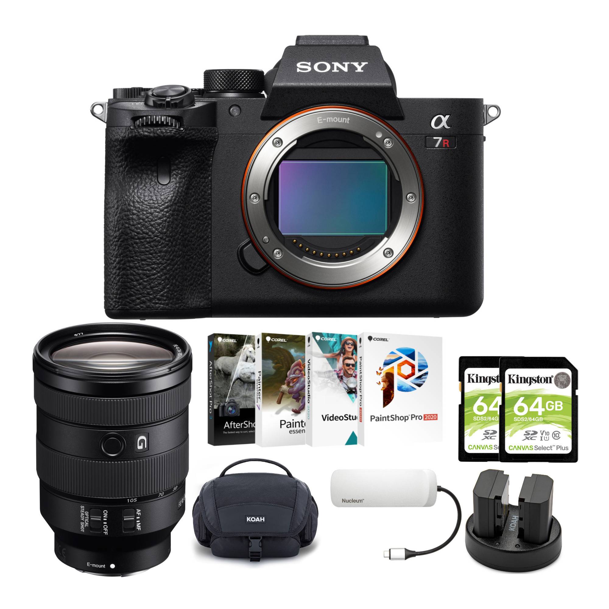 Sony Alpha a7R IV A Mirrorless Digital Camera Body with 24-105mm f/4 Lens and Software Suite