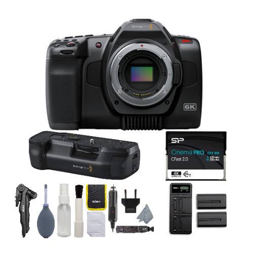 Blackmagic Design Pocket Cinema Camera 6K Pro with 256GB CFAST Memory Card and Pro Grip DLX Bundle