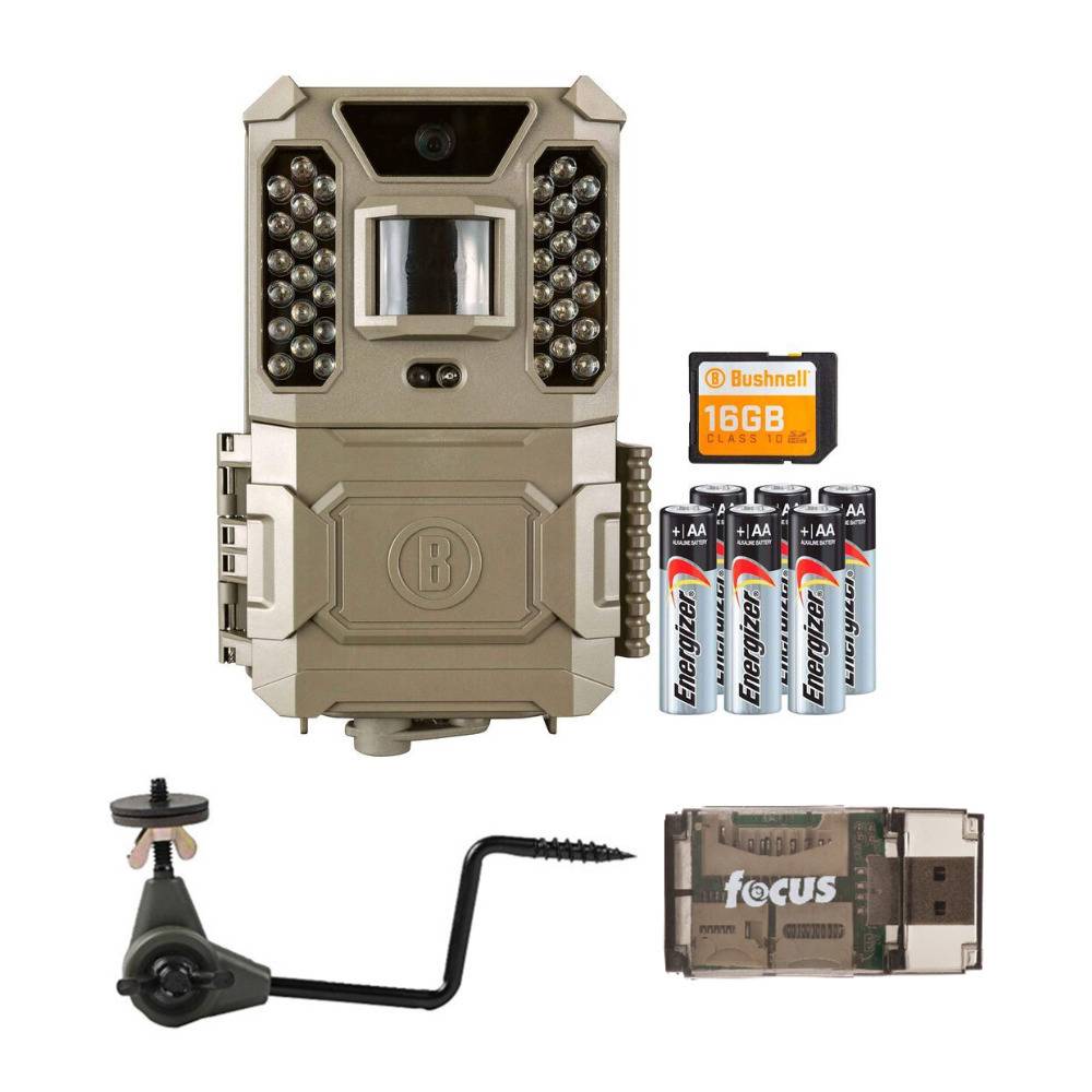 Bushnell 24MP Prime Low Glow Trail Camera Combo with Card Reader and Tree Mount