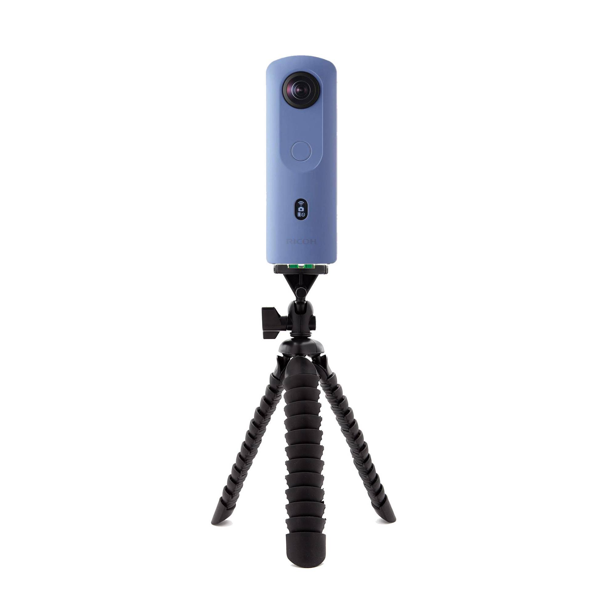 Ricoh Theta SC2 360-Degree 4K Spherical VR Camera (Blue) with Flexible 10-Inch Spider Tripod