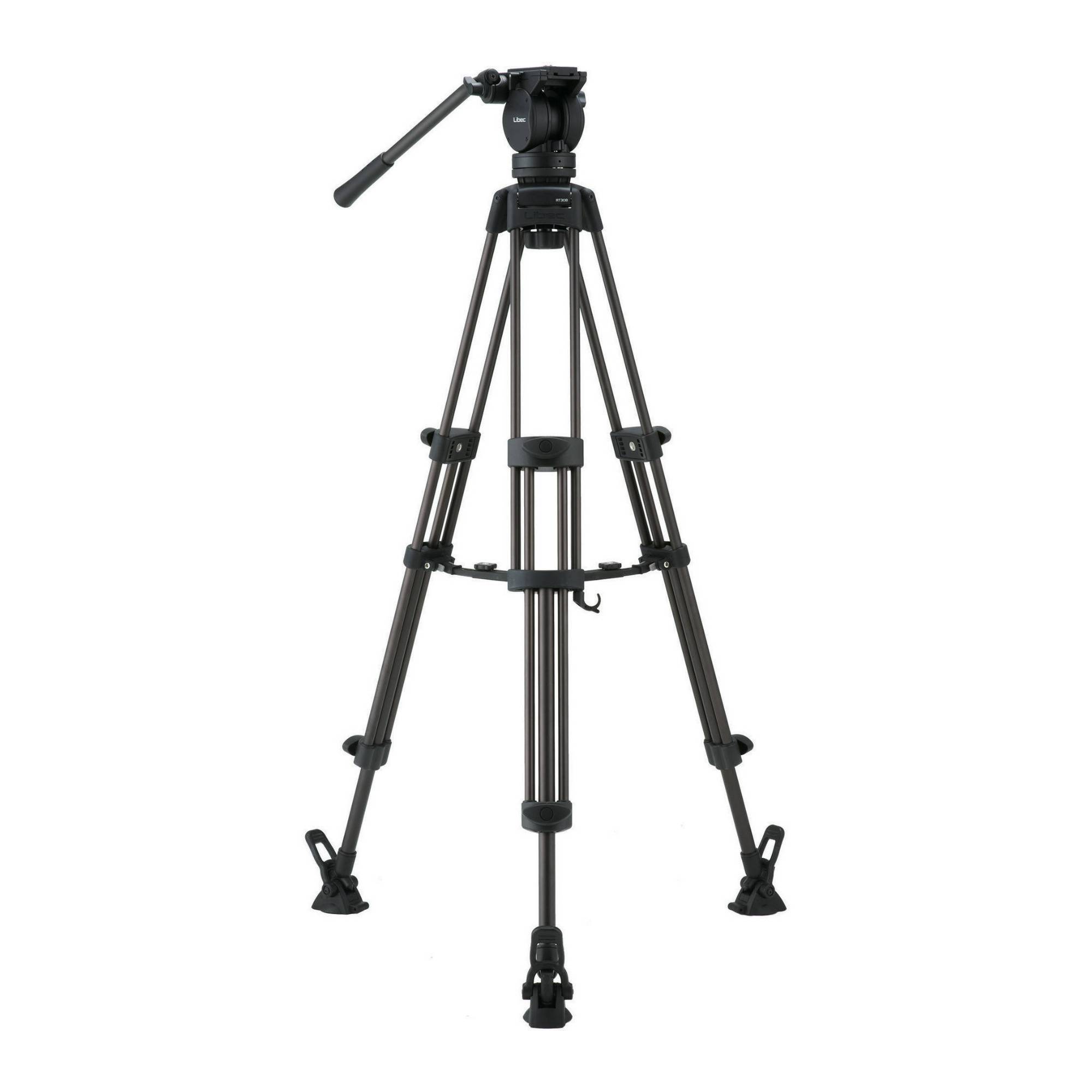 Libec LX7 M Tripod System with Pan and Tilt Fluid Head, Mid-Level Spreader, Rubber Feet, and Case