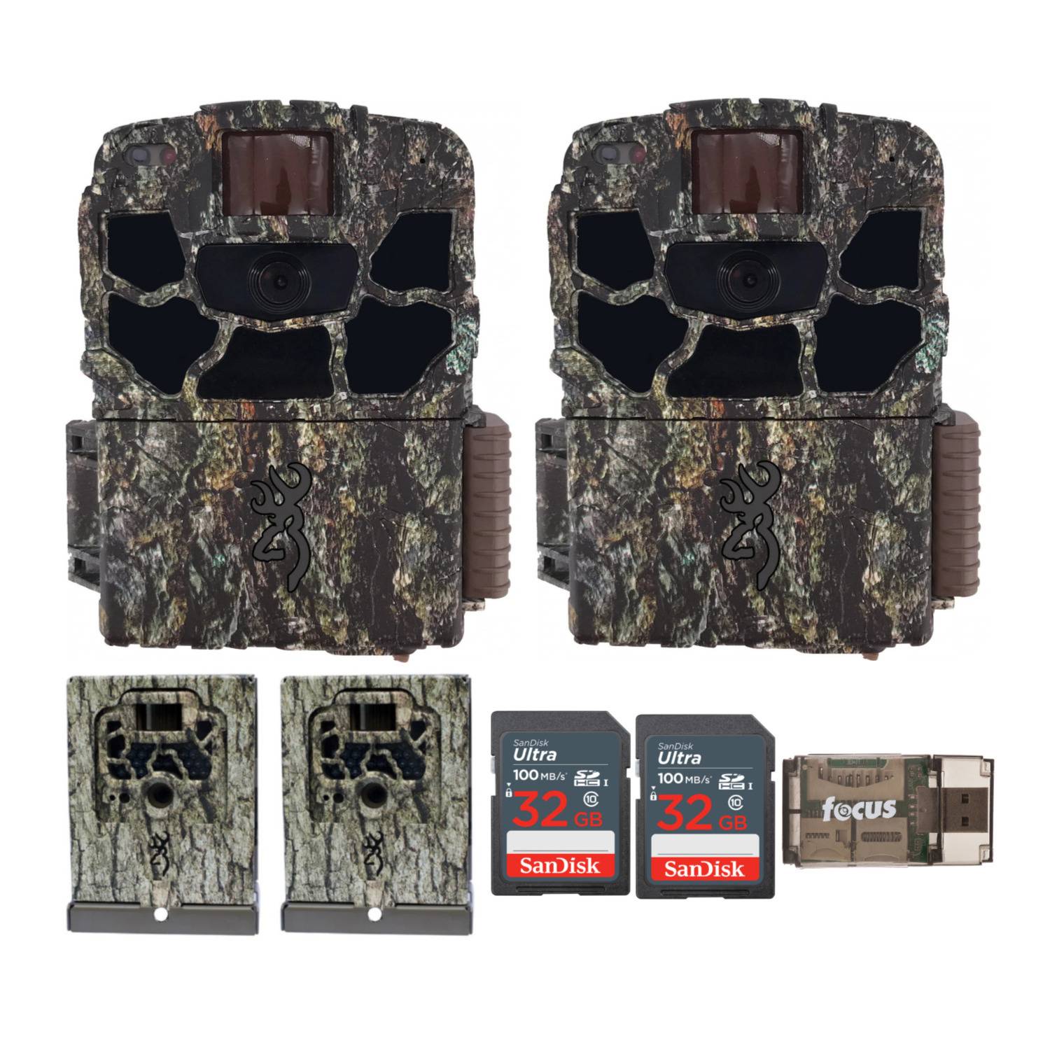 Browning Dark Ops Full HD Trail Camera with Security Box, 32GB SD Card, and Card Reader (2-Pack)