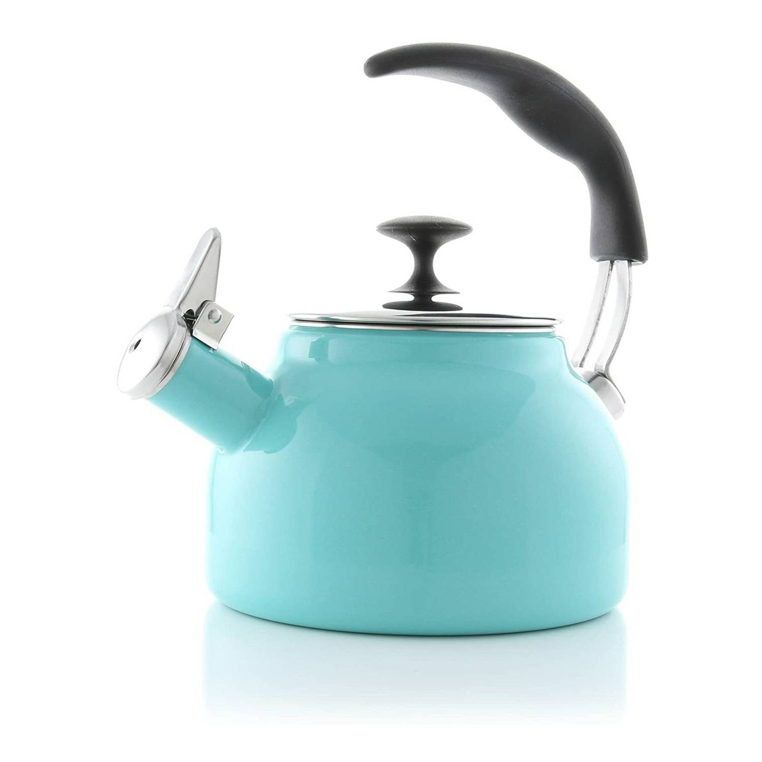 Chantal Ceylon Enamel-on-Steel Whistling Tea kettle (1.6-Quart, Aqua)