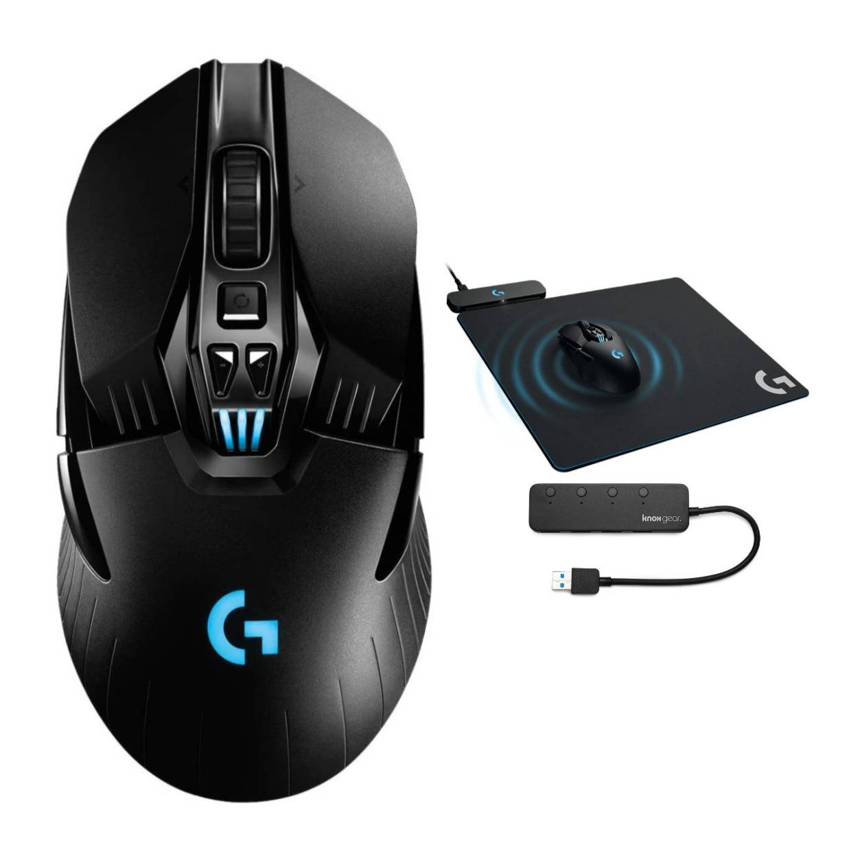 Logitech G903 Hero Wireless Gaming Mouse Bundle With G Powerplay Charging System and USB Hub