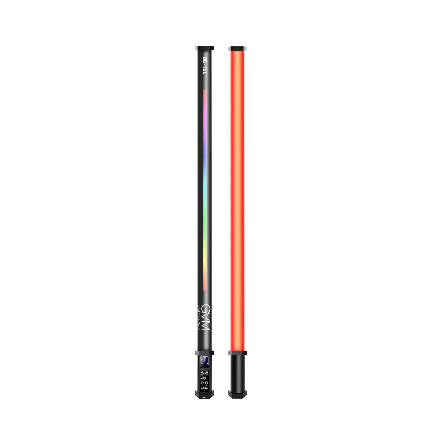 GVM BD-100D RGB and Bi-Color LED Tube Wand 2-Light Kit with Internal Battery and Bracket