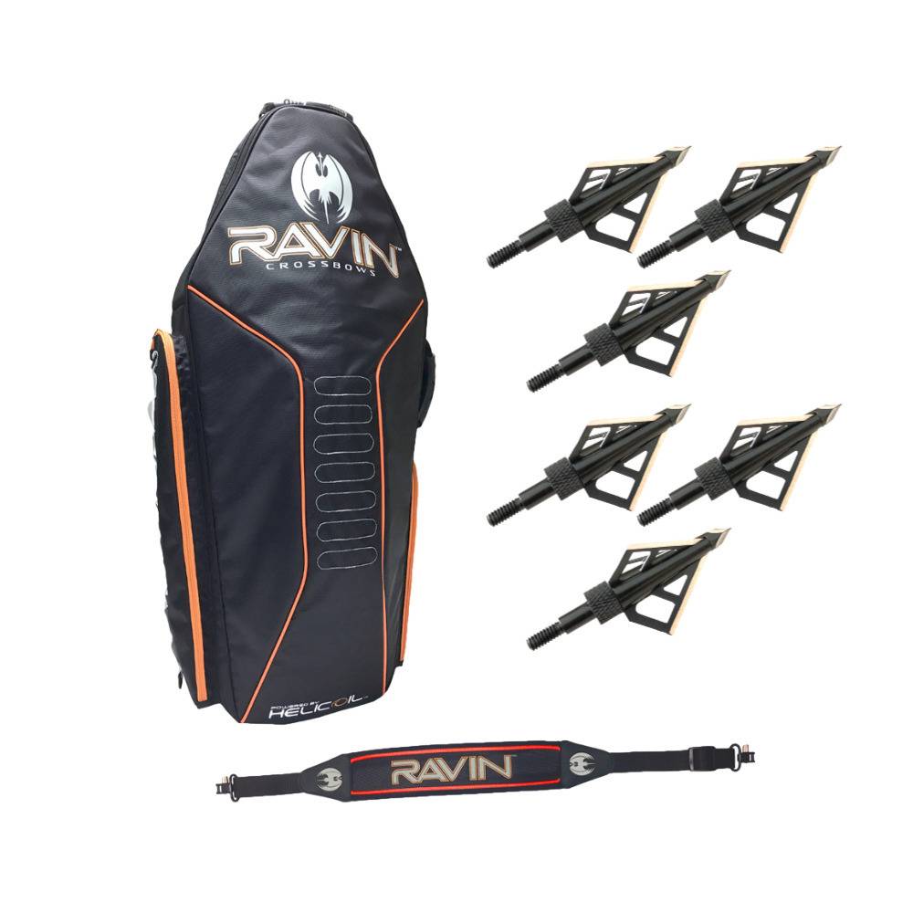 Ravin Crossbows Hard Case with Shoulder Sling and 6 Broadheads Kit