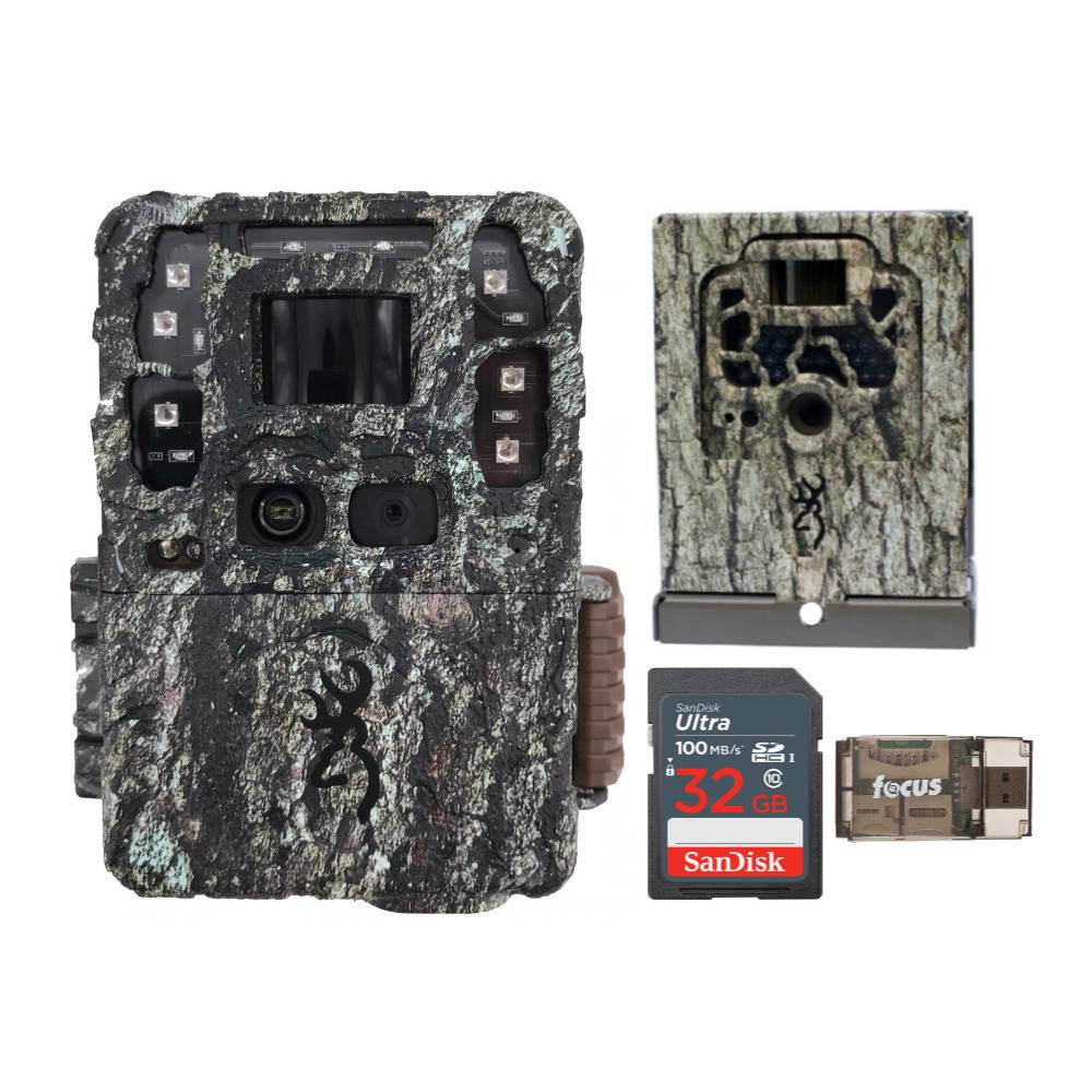 Browning Trail Camera Strike Force Pro DCL with Security Box, 32GB SD Card and Card Reader