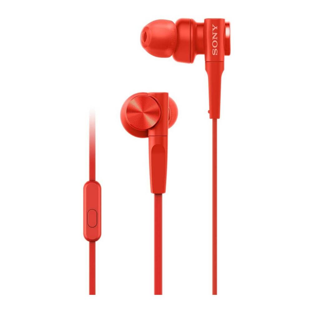 Sony MDRXB55AP Extra Bass Earbud Headphones/Headset with Mic (Red)
