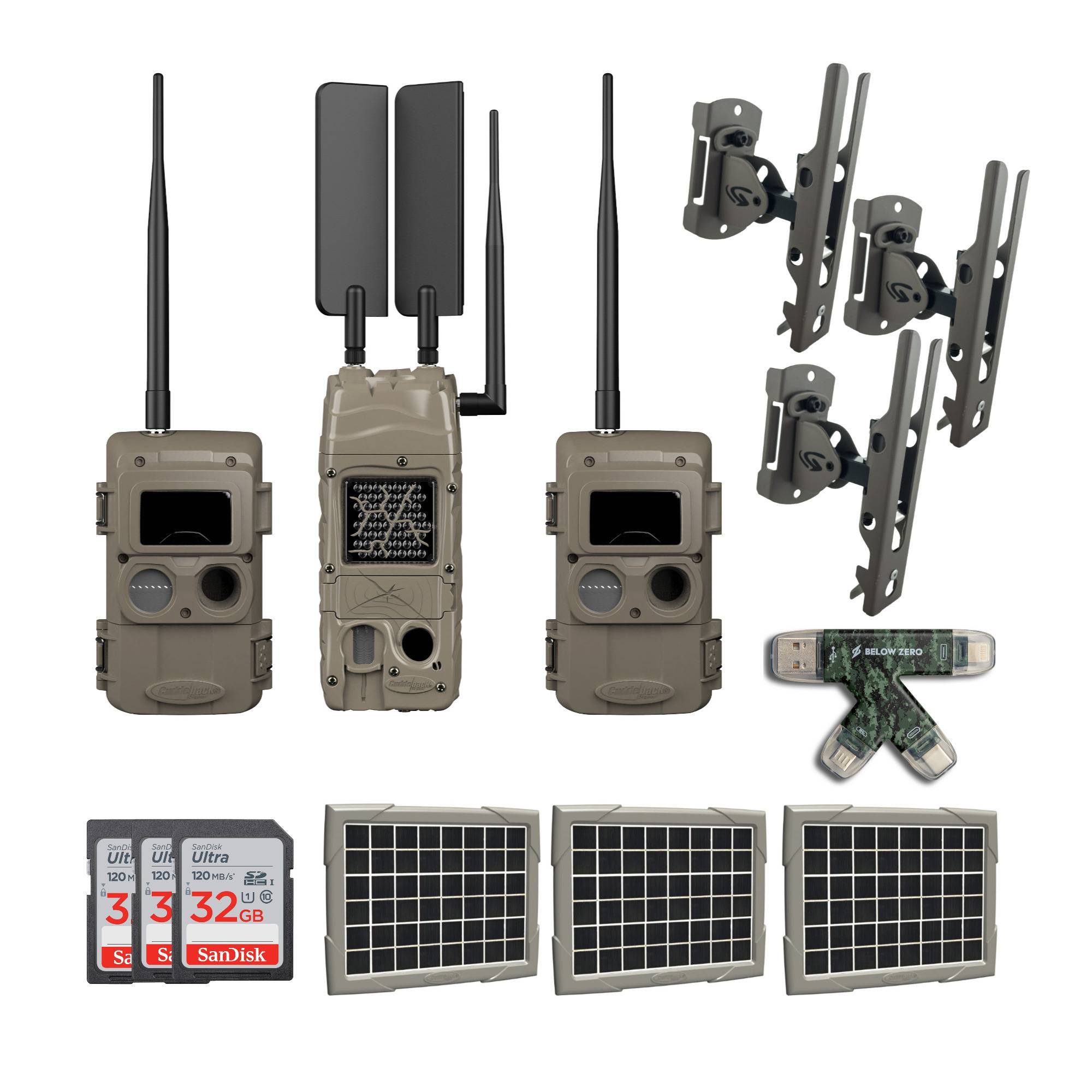 Cuddeback CuddeLink Cell Trail Camera AT&T with Super Solar Power Bank Bundle (3-Pack)