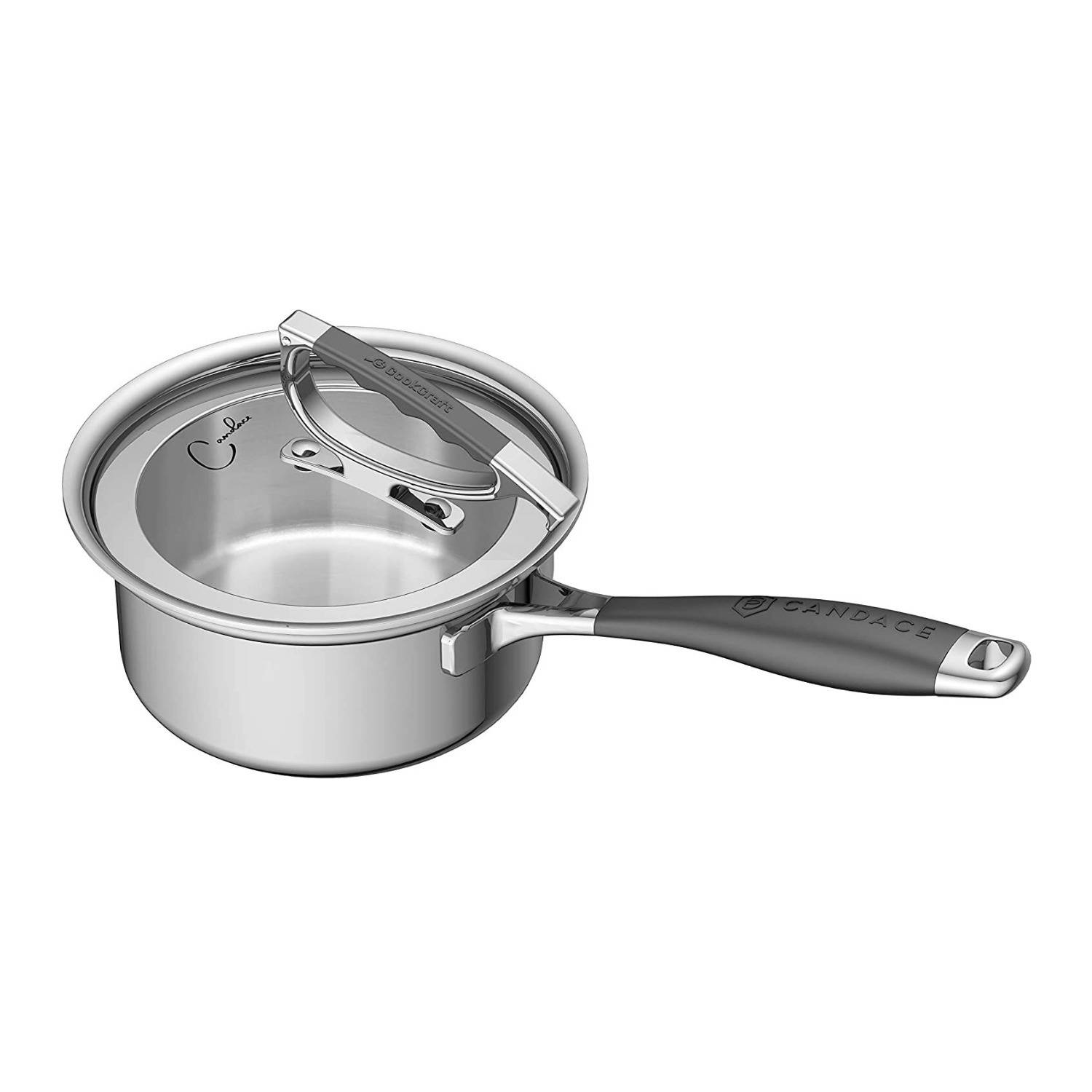 CookCraft Sauce Pan with Glass Latch Lid (1.5 Quart)