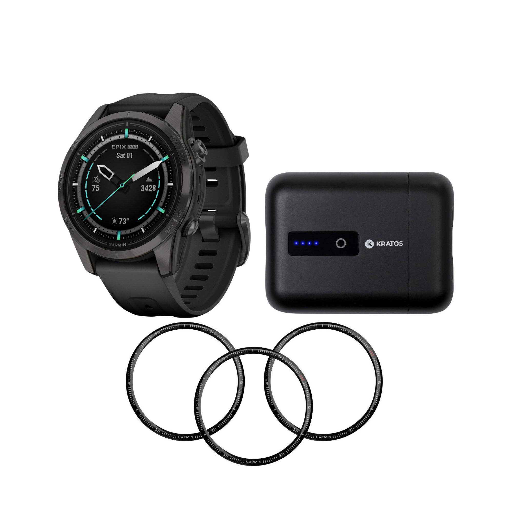 Garmin epix Pro Gen 2 Sapphire Edition Smartwatch (Carbon Gray) with Screen Protectors and Accessory