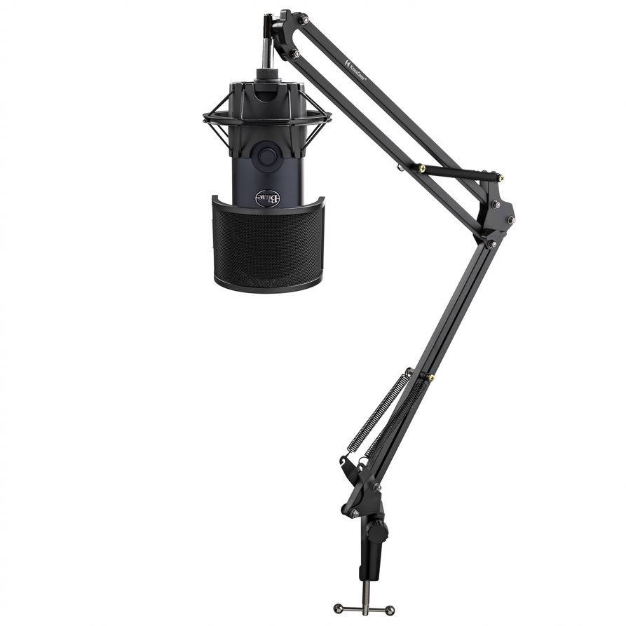 BLUE Microphones Yeti X USB Microphone (Dark Gray) with Knox Boom Arm, Pop Filter and Shock Mount