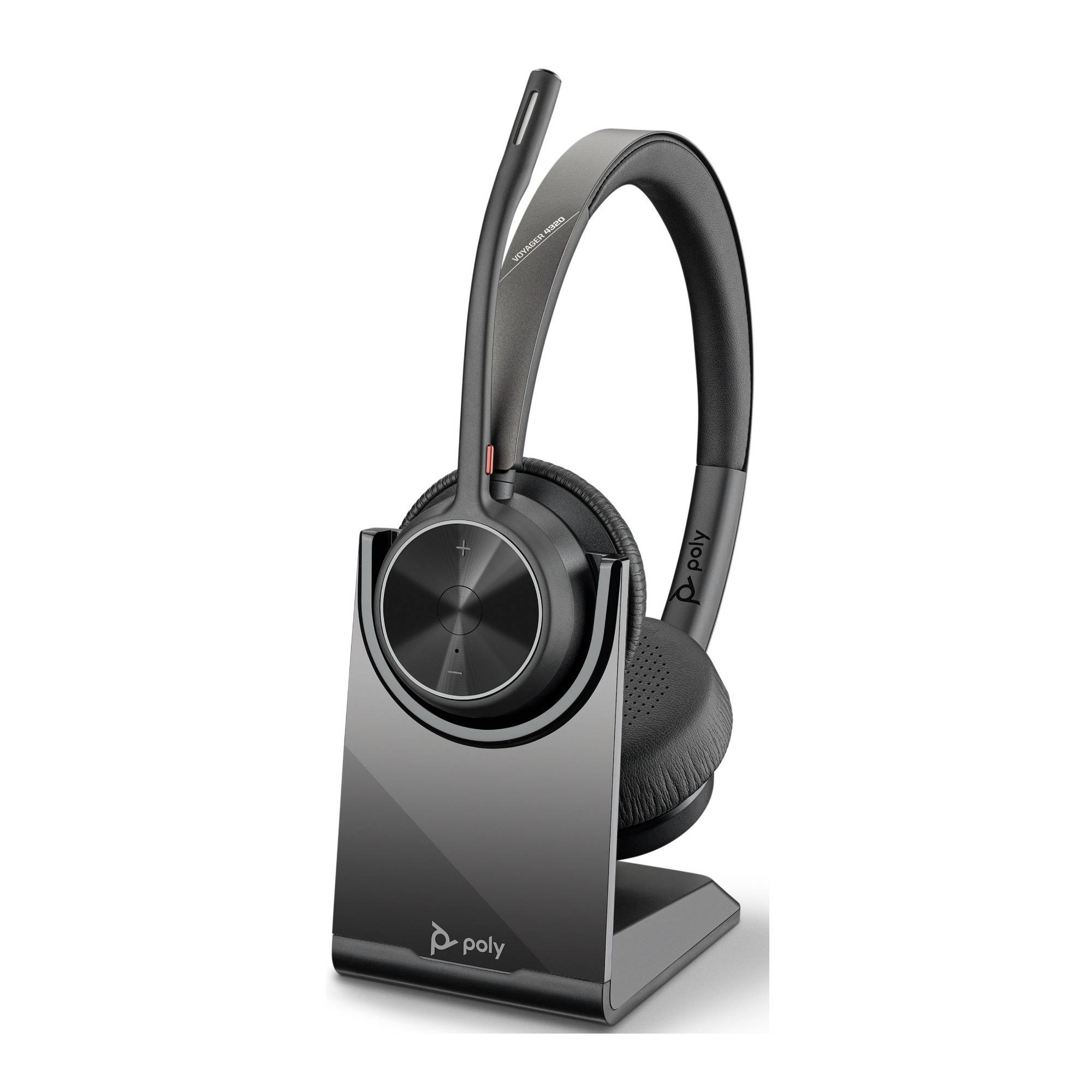 Poly Plantronics Voyager 4320 UC Wireless Headset and Charge Stand Teams