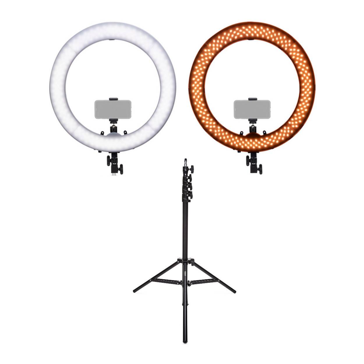 Koah SOL SPHERE 19-Inch 55W Ring Light Kit with Carrying Bag Bundle and Air Cushioned Stand