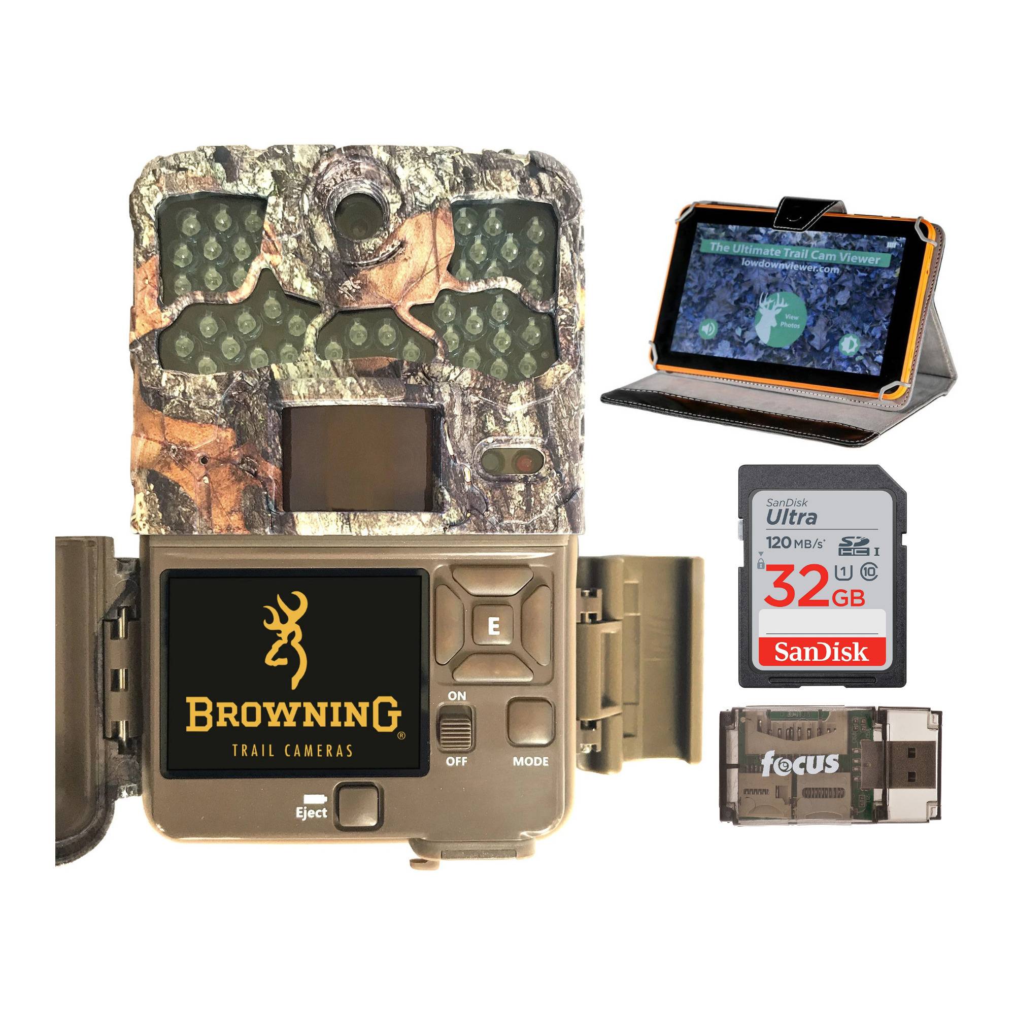 Browning Trail Cameras 20MP Recon Force Edge Trail Camera with Image and Video Viewer, 32GB SD Card