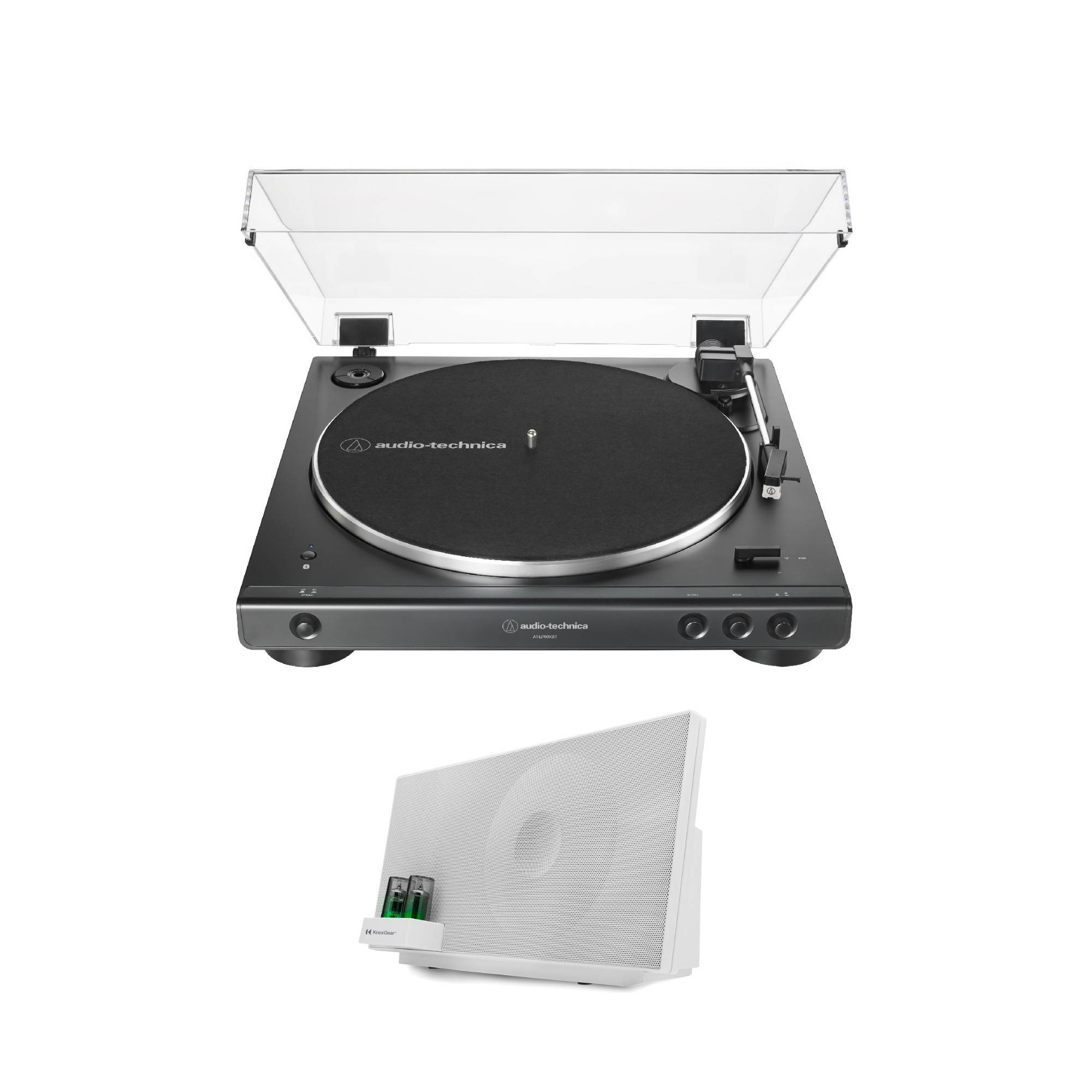 Audio-Technica AT-LP60XBT Bluetooth Fully Automatic Stereo Turntable (Black) with Speaker System