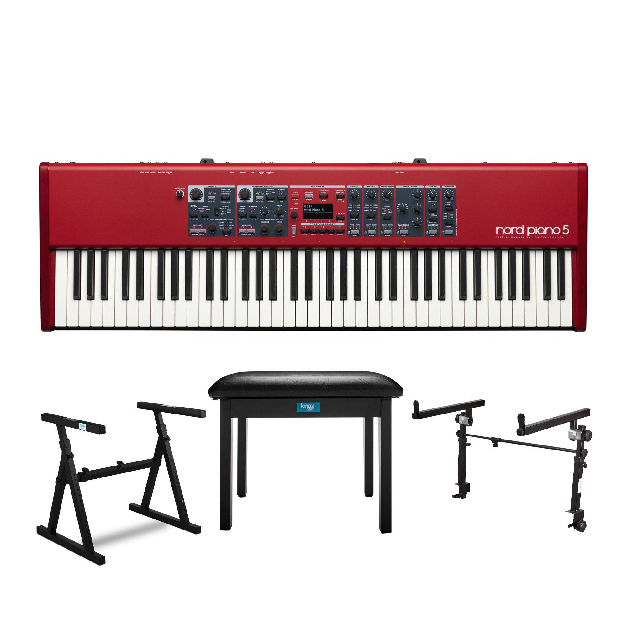 Nord Piano 5 73-Key Digital Piano with Two-Tier Adjustable Stand and Flip-Top Adjustable Bench