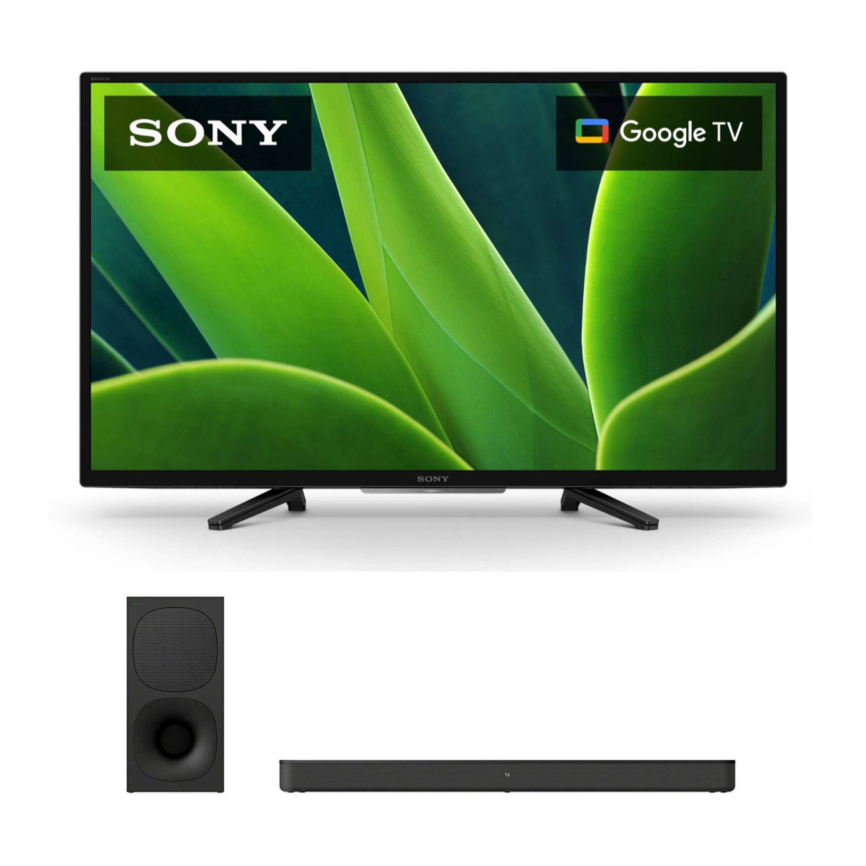 Sony KD32W830K 32-inch HD LED HDR TV with Google TV (2022) with HT-S400 2.1-Channel Soundbar