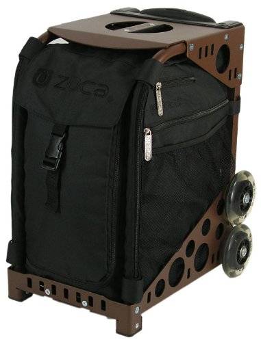 Zuca Sport Insert Bag, Stealth (Black, Black Embroid) with Sport Frame Brown