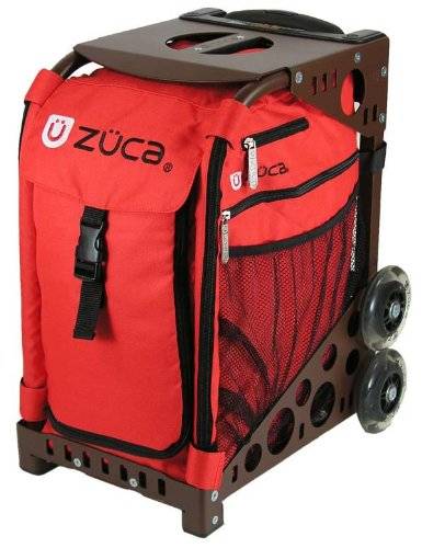 Zuca Sport Chili Insert Bag (Red) & Brown Frame with Flashing Wheels