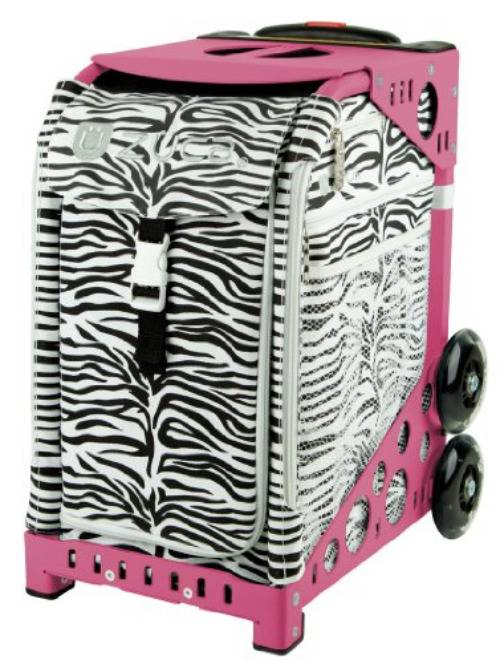 Zuca Sport Insert Bag Zebra & Pink Frame w/ Flashing Wheels