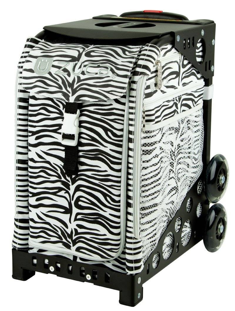 Zuca Sport Zebra Insert Bag with Black Frame, Flashing Wheels
