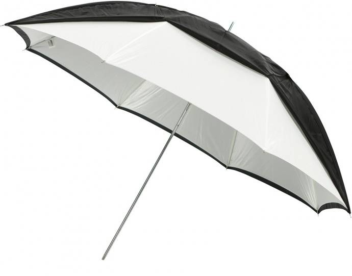Westcott Optical White Satin 45 inch Convertible Umbrella with Removable Black Cover