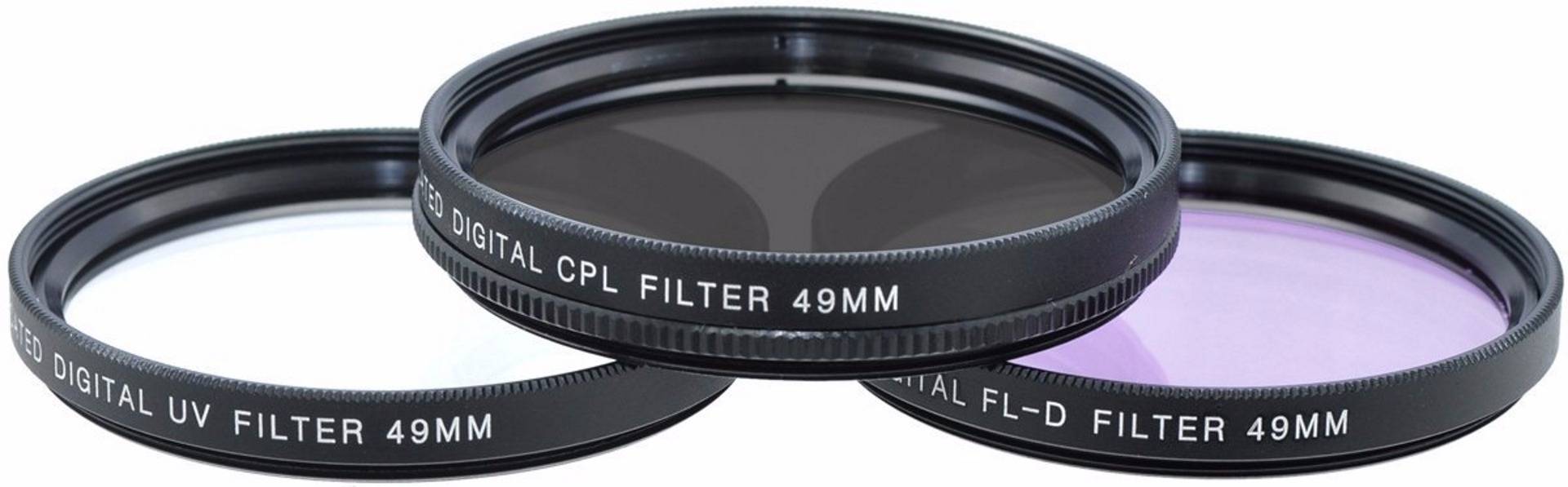 XIT Photo Pro Series 49mm Multi-Coated HD 3 PC Digital Filter Set (UV/CP/FL)