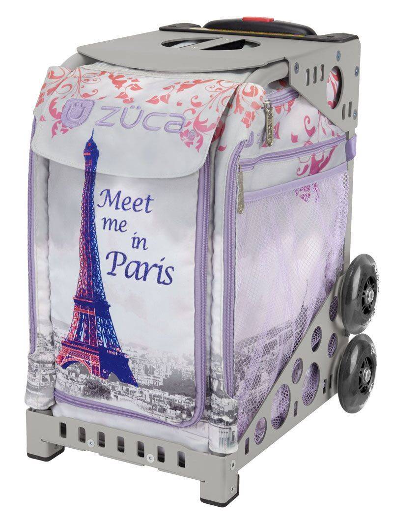Zuca Meet Me in Paris Sport Insert Bag and Gray Frame with Flashing Wheels