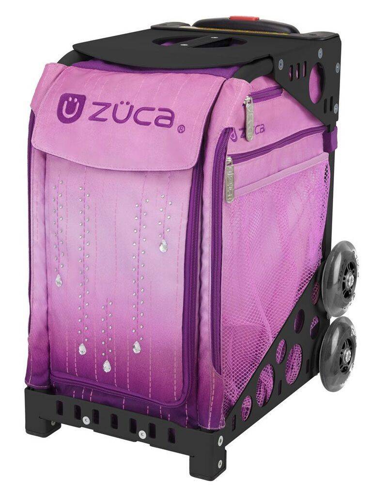 Zuca Velvet Rain Sport Bag and Black Frame with Flashing Wheels