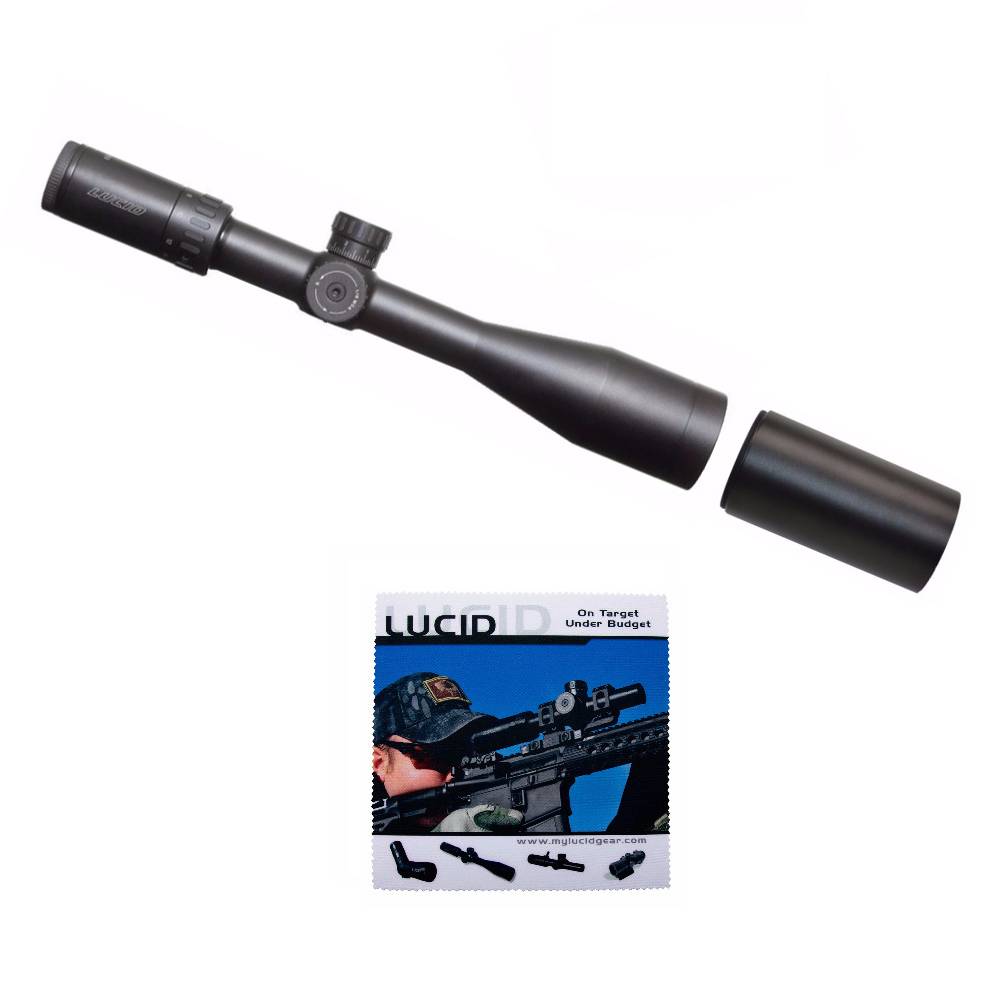 Lucid Optics 4-16x44mm Riflescope with 44mm Sunshade and Cleaning Cloth Kit