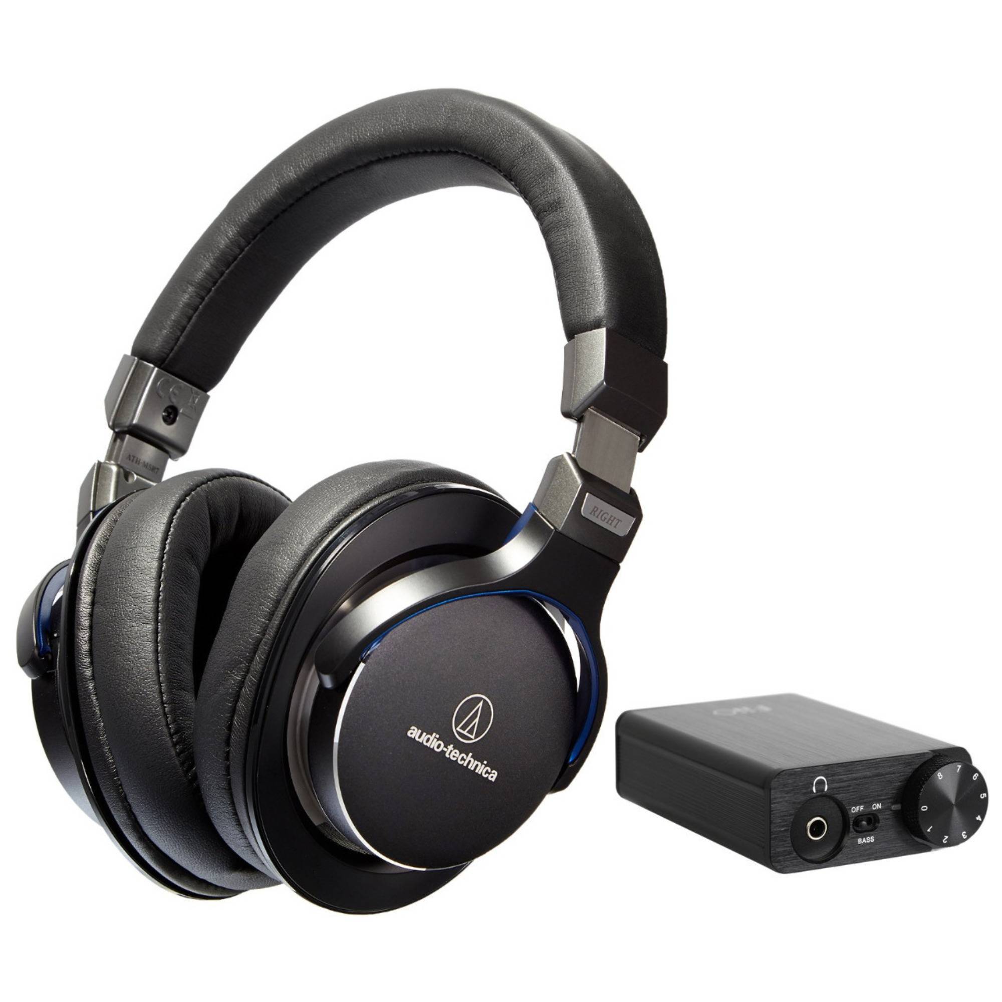 Audio-Technica Over-Ear Hi-Res Headphones with FiiO Headphone Amp and Cable