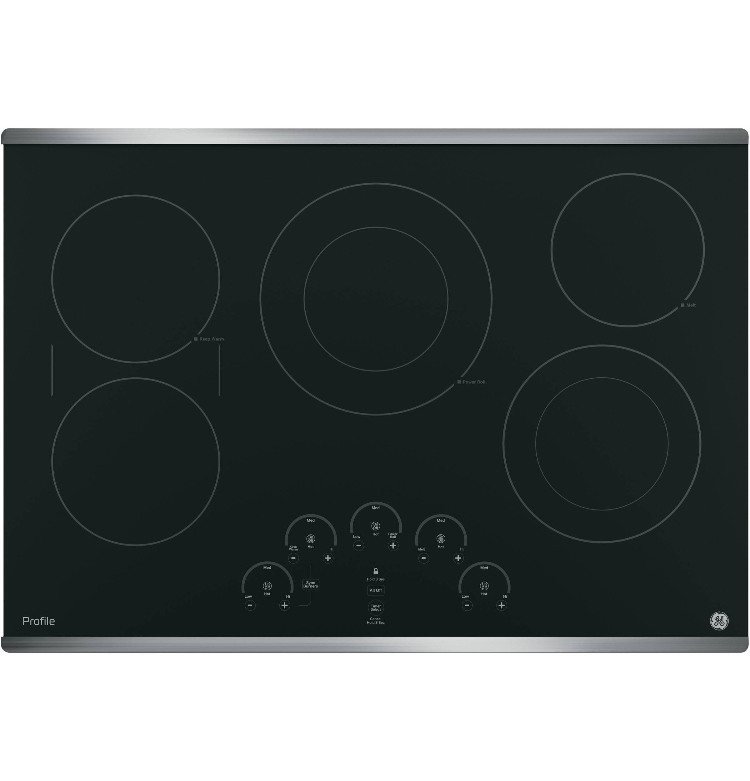 GE Profile™ Series 30" Built-In Touch Control Electric Cooktop (Stainless Steel)