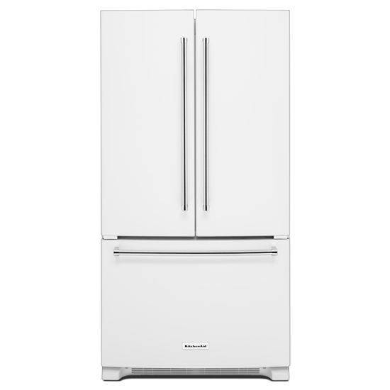 KitchenAid 25 Cu. Ft. 36-Width Standard Depth French Door Refrigerator with Interior Dispense (White)