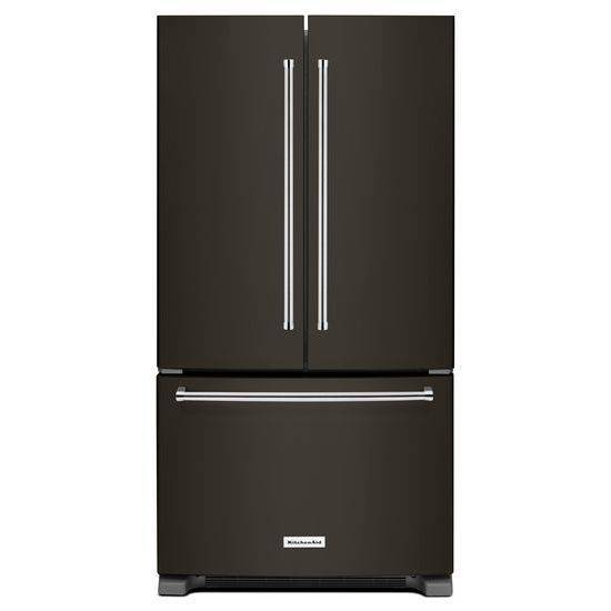 KitchenAid 25 Cu. Ft. 36-Width Standard Depth French Door Refrigerator with Interior Dispense (Black Stainless)