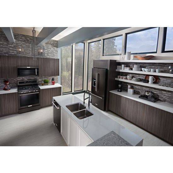 KitchenAid 23.8 cu. ft. 36" Counter-Depth French Door Platinum Interior Refrigerator with PrintShield™ Finish (Black Sta