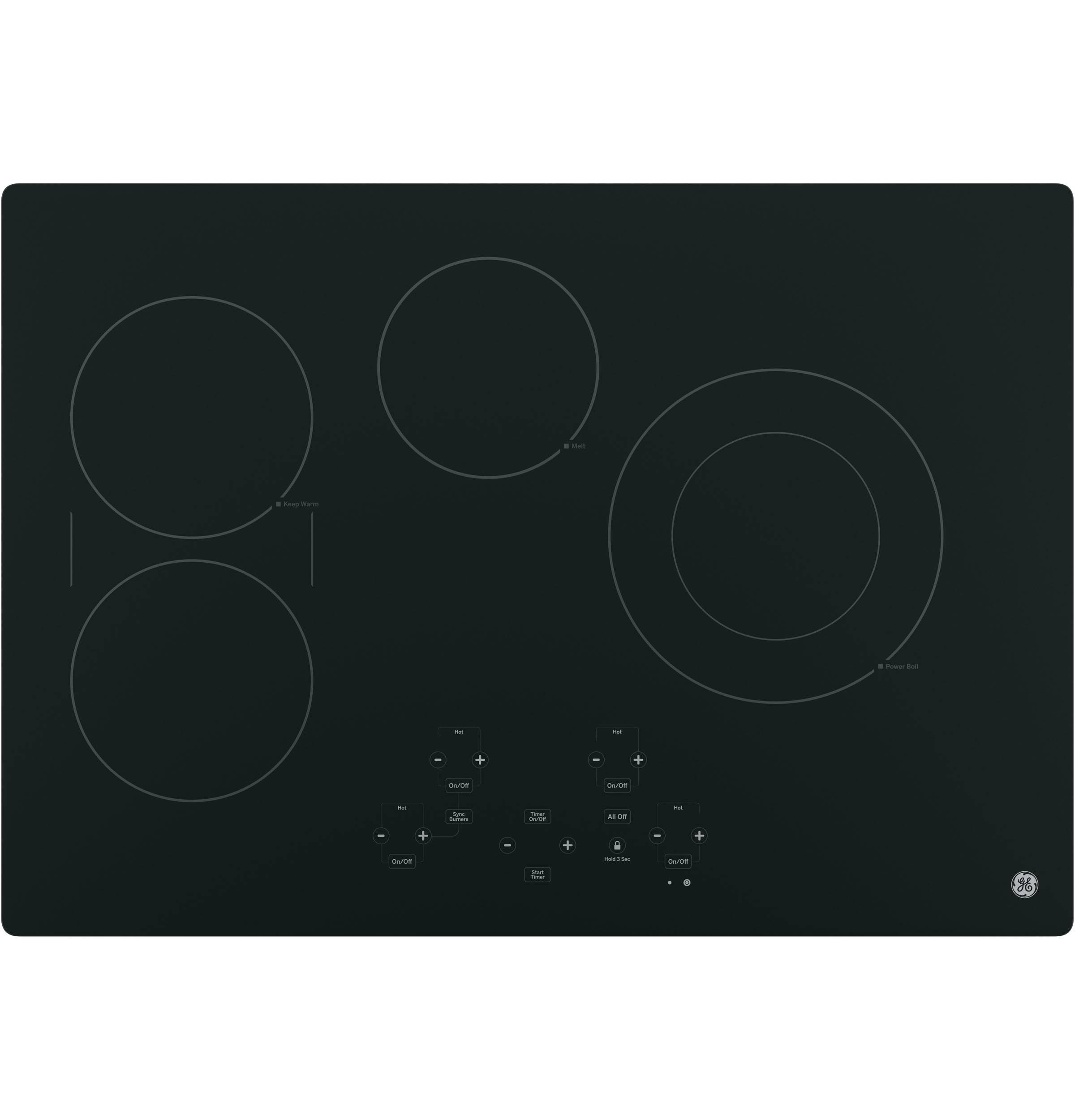 GE® 30" Built-In Touch Control Electric Cooktop (Black)