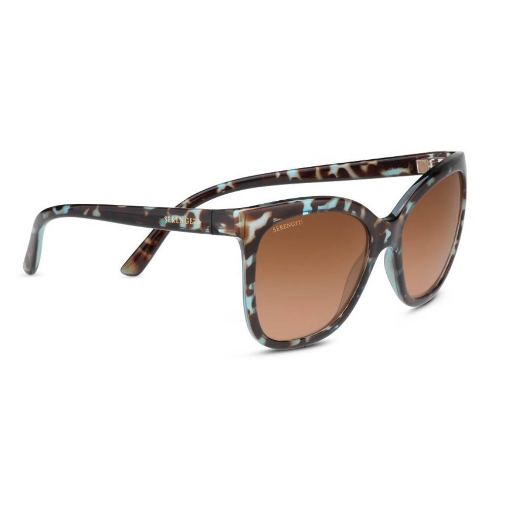 Serengeti Agata 57mm  Drivers Gradient Sunglasses for Women (Shiny Blue Tortoise)